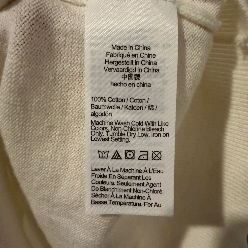 J Crew Heritage White Cotton Tipped Sweater-Polo - Picture 3 of 6